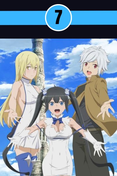 danmachi-is-it-wrong-to-pick-up-girls-in-a-dungeon-harem-anime-24kanimenetwork.jpg DanMachi anime image with Bell Cranel and Hestia in the dungeon city of Orario.
