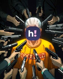 hianime-us-govt-piracy-hit-list-2025.png Edited illustration showing HiAnime logo surrounded by guns, symbolizing the U.S. government crackdown on the piracy site (2025). Used for reporting purposes.
