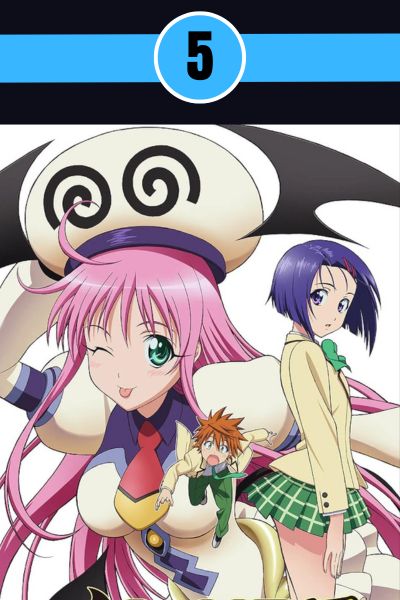 to-love-ru-classic-harem-anime-24kanimenetwork.jpg To Love Ru anime poster with Rito Yuki and Lala Satalin Deviluke surrounded by alien girls in comedic poses.
