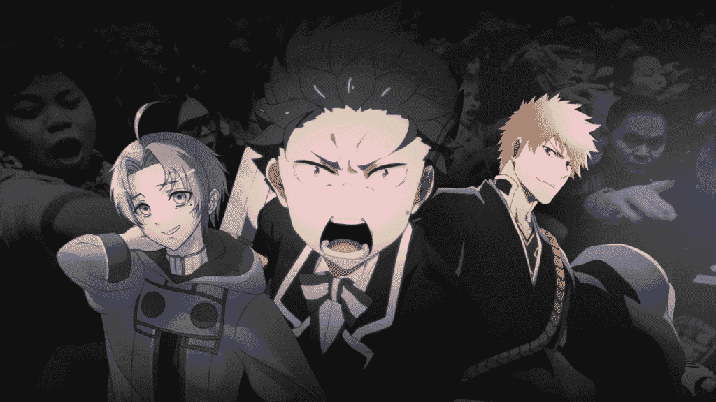 Ichigo, Subaru and Rudeus representing the BLEACH, Re:Zero and Mushoku Tensei anime review-bombing controversy.