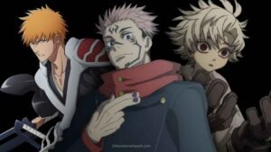 Ichigo Kurosaki, Ryomen Sukuna and Rudo from dark shonen anime